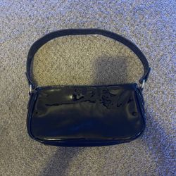 Black Patent Leather Shoulder Bag – Gently Used