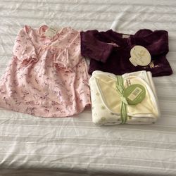 New Winnie Poo  babies dress and purple jacket,the are newborn,and a blanket $15.00