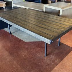 Large Rustic Wood Top Coffee Table