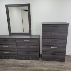 Dresser Whit Mirror And Chest - Cómoda Con Espejo Y Gavetero 