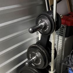 Rep Fitness Barbell, 265lb Plate Set and Rack