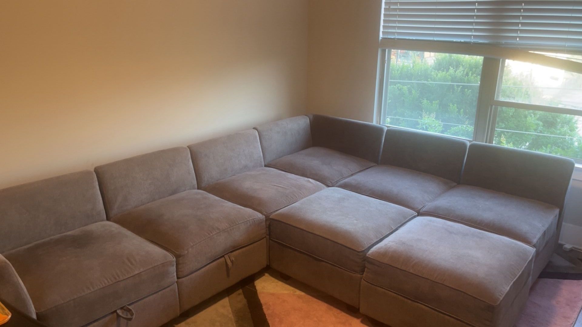 Gray Honbay Convertible Sectional Couch With Storage