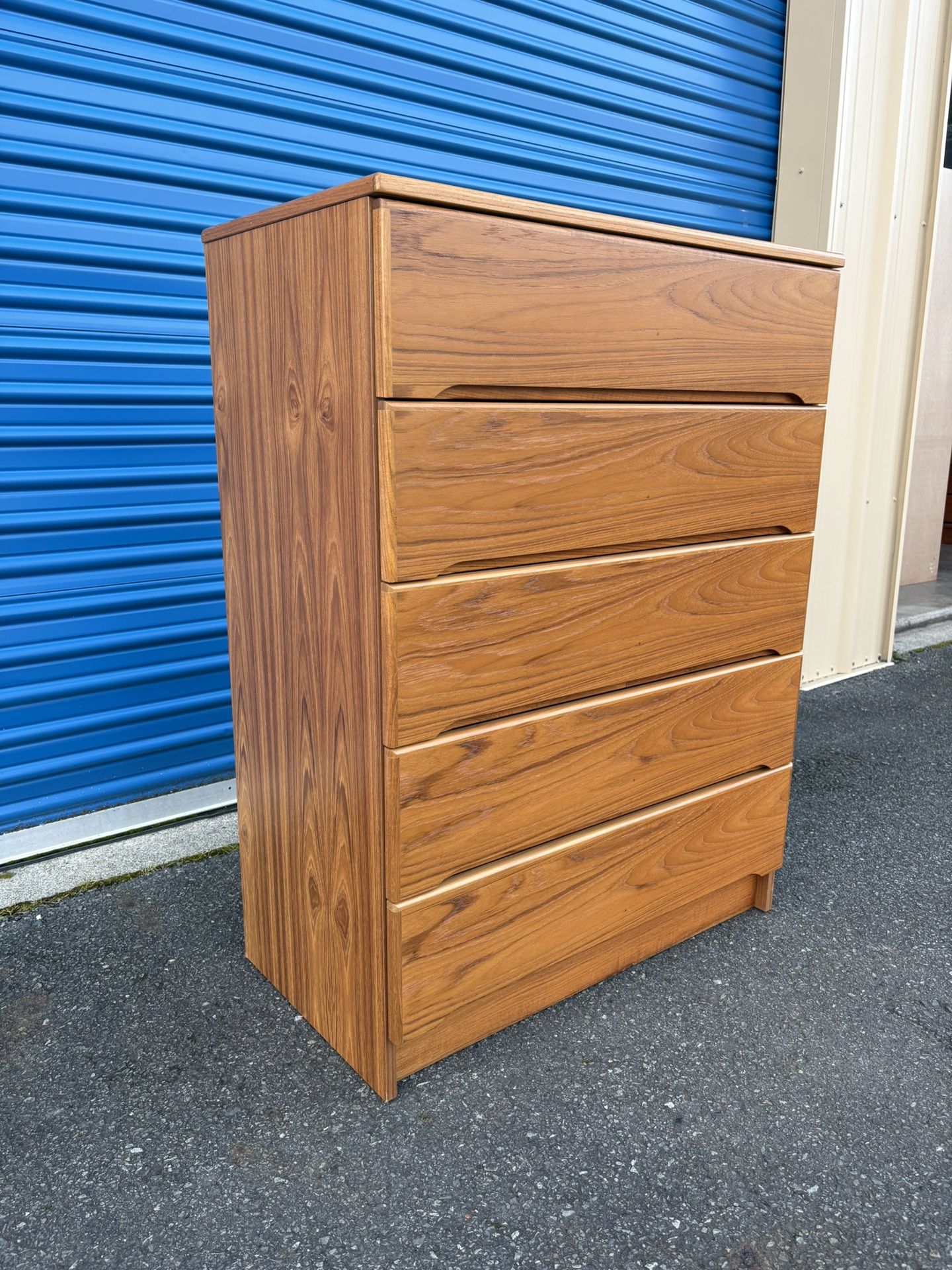 Mid Century Modern Danish Teak 5 Drawer Dresser