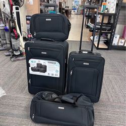 American Tourister Fieldbrook XLT 4-Piece Luggage Set – Black • Brand New ✨🧳