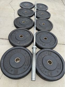 Rogue Fitness Bumper Plates and Barbell