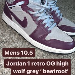Jordan 1 Retro OG High Wolf Grey ‘beetroot’