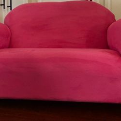 Keet Kid Sized Oversized Microsuede Chair &Ottoman 