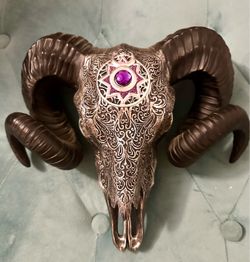 Ram Skull Head Purple Gem Halloween
