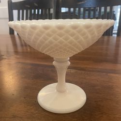 Westmorland Milk Glass Hobnail Compote Candy Dish