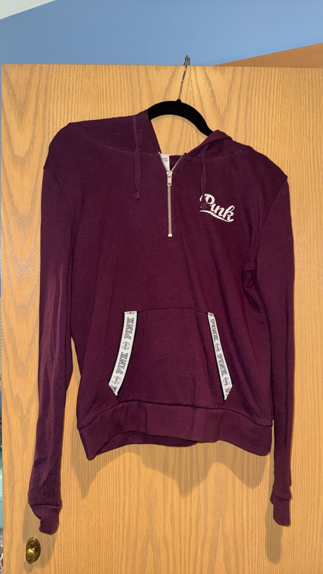 Large Pink Victoria’s Secret Corduroy Zip Up Hoodie