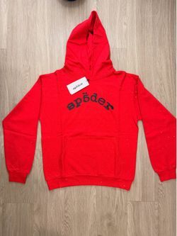 Red rhinestone sp5r hoodie