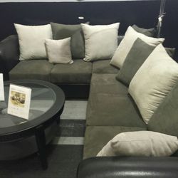 Gray and black Sectional