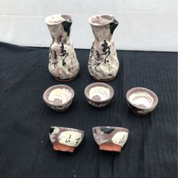 Sake Tea Set Hand painted 