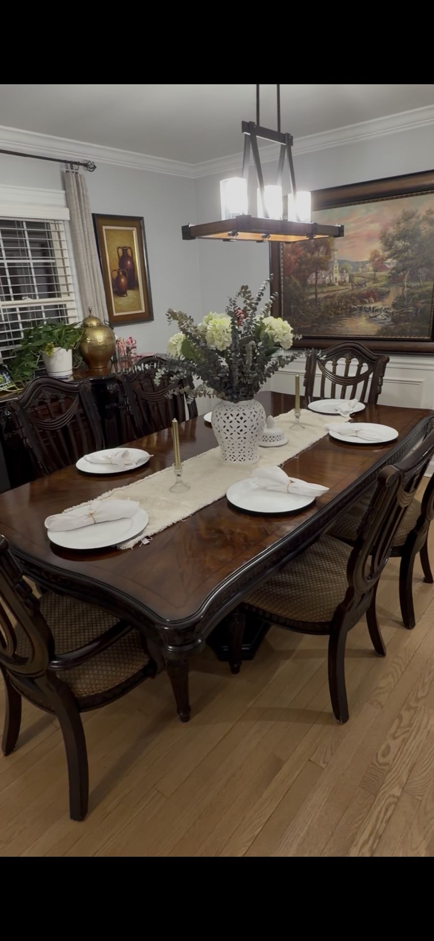 Dinner Table Set 6 Chairs And China Buffet