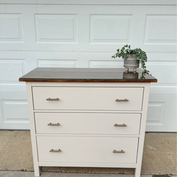 Custom IKEA dresser - solid wood - glass top