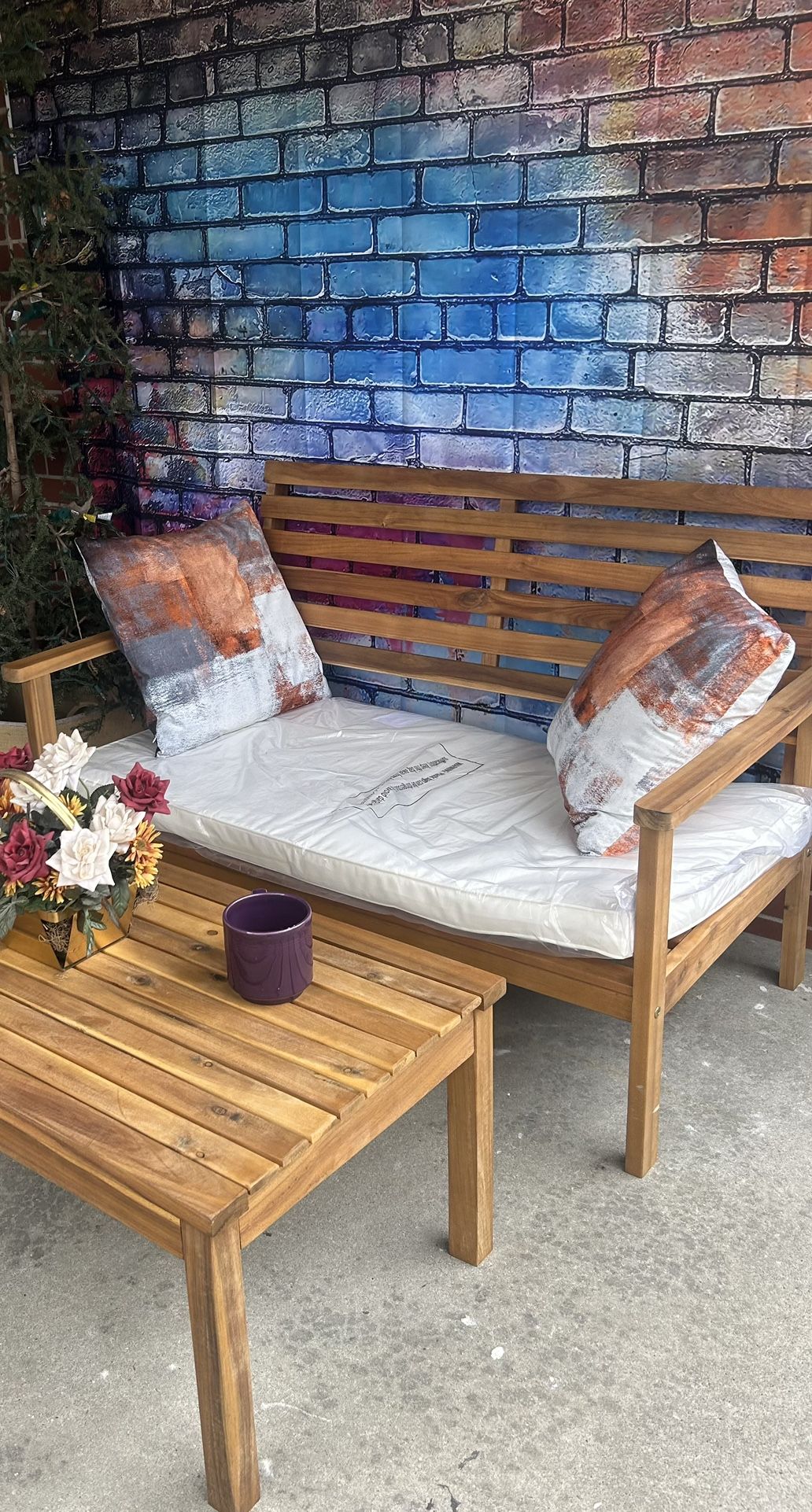 3-Piece Patio Furniture set, Solid Hardwood Construction