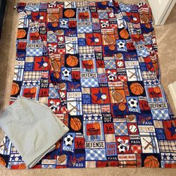 Sports Themed Shower Curtain With Liner 