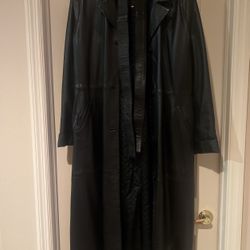 Woman Italian Made Leather Maxi Coat