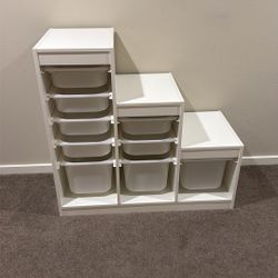 IKEA TROFAST Storage combination with boxes, white/white, 39x17 3/8x37 "
