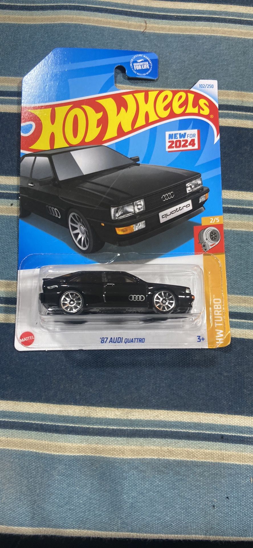 2024 Hot Wheels Black 87 Audi Quattro HW Turbo #102