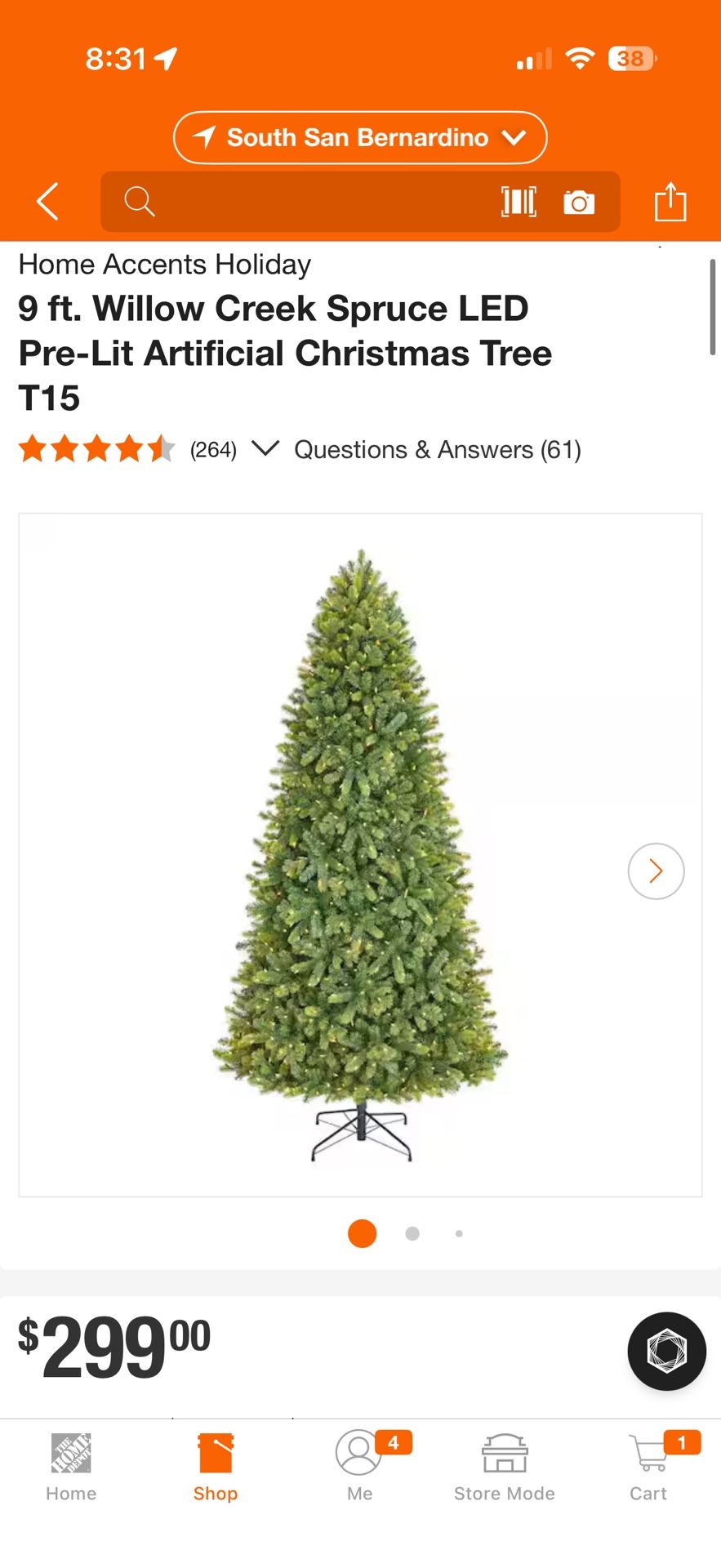 9 ft. Willow Creek Spruce LED Pre-Lit Artificial Christmas Tree T15