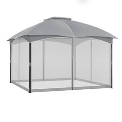 COWVIE Gazebo Replacement Netting Screen, 12' x 14' Universal Gazebo 4-Panel Mosquito Sidewalls with Double Zippers for Outdoor Patio (Only Netting)