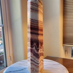 5.46 Lb (2478g) Red Banded Calcite (Pork Stone) Tower Quartz Crystal 
