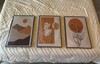 Set of 3 Boho Framed Wall Art Prints