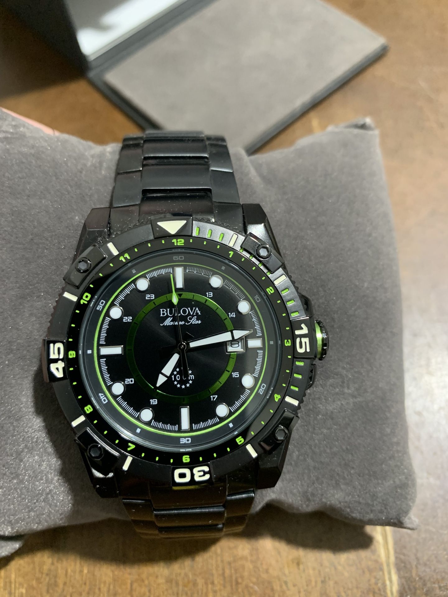 Bulova Marine Star 45mm Black Stainless Steel Quartz Sport Watch