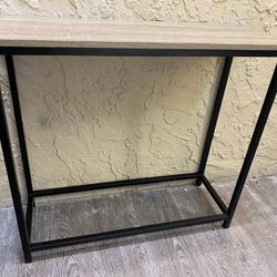 Narrow Wooden Entrance Console Table Metal Frame - Local Delivery for a Fee - See My Items 