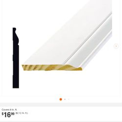  L Primed Pine Wood PFJ Baseboard