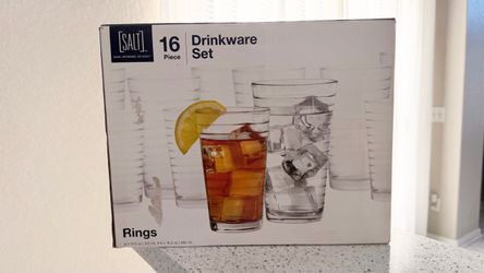 16pcs Drinkware Set- 10oz (8) & 16oz (8)