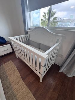 Hardwood Baby Bed With Mattress