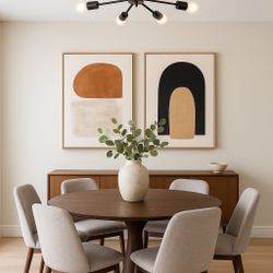 Modern Mid-Century Black 6-Light Sputnik Chandelier/Pendant Light Fixture