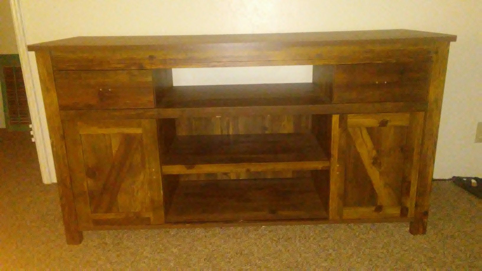 Tv stand with sliding barn doors