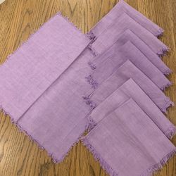 8 Lavender Linen Napkins