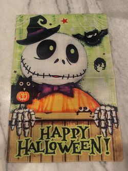 New Nightmare Before Christmas Jack Skellington Halloween Burlap Garden Flag 12 by 18 Inches