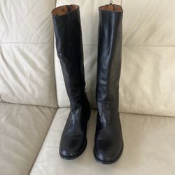 FRYE Melissa Button Back-Zip Knee High Riding Boot  Black Women's US 9 B