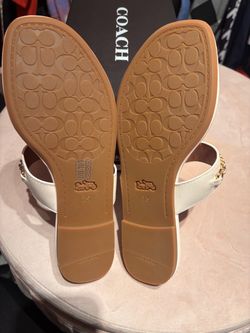 Coach White Leather Sandals Size 7.5
