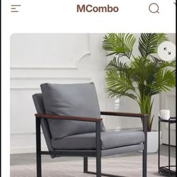 MCombo Faux Leather Chair with Metal Frame