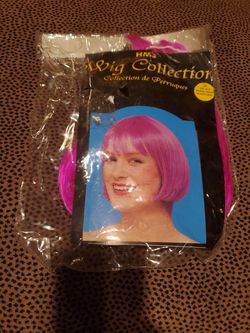 Pink Bob Halloween Wig. In Bag