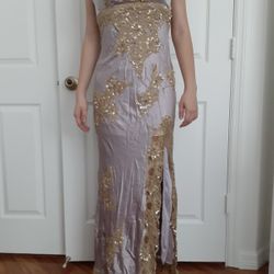rose gold infinity dress bridesmaid Sue Wong Strapless Bejeweled Floral Mermaid Dress – New Yorker's Apparel main image 1