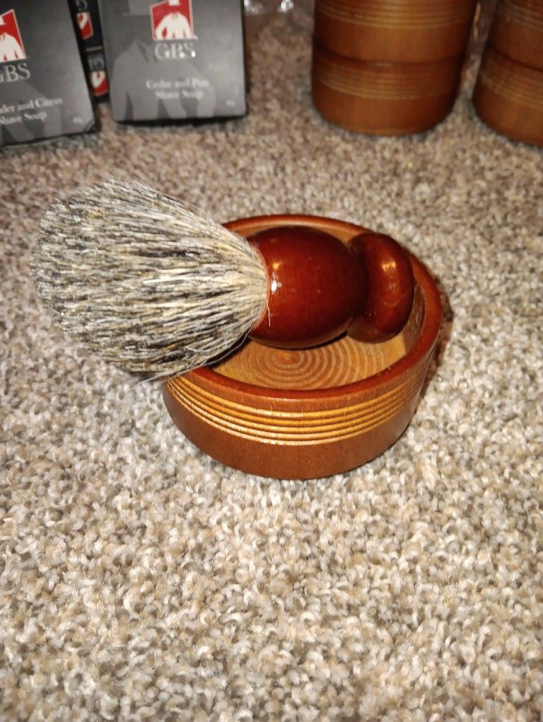 Shaving Brush And Soap Tray