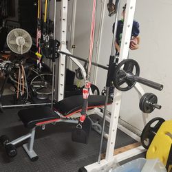 Weight Rack And Bench, Smith Type