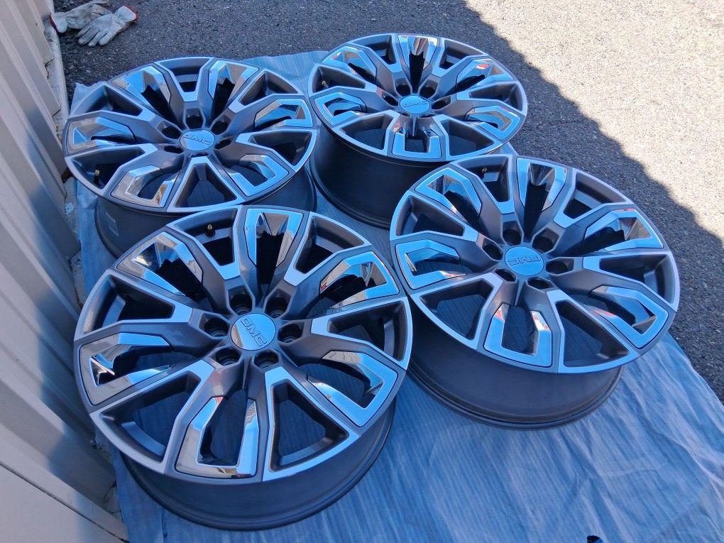2025 NEW OEM ORIGINAL TAKEOFFS GMC SIERRA DENALI ULTIMATE 22 INCH ONLY WHEELS $ 1500
