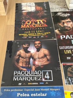 Lot Boxing Posters Memorabilia - Pacquiao Marquez IV, Mayweather Press Kit, WBC Jose Sulaiman, Rich Sloan Art, Cotto, Ortiz Berto Carson