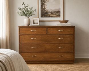 Vintage Mid Century Modern 6- Drawer Dresser- Solid Wood