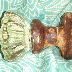 Antique Door Knob Crystal Real Glass With Bubbles In It