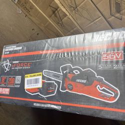 ECHO eFORCE 18 in. 56V Cordless Electric Battery Brushless Rear Handle Chainsaw Kit with 5.0Ah Battery and Charger (164)