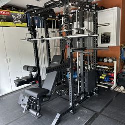 PRO SERIES Ultimate Half Rack Functional Trainer w/Smith Machine Bar | 400lb Stack | Gym Equipment | Fitness | Commercial | Squat Rack